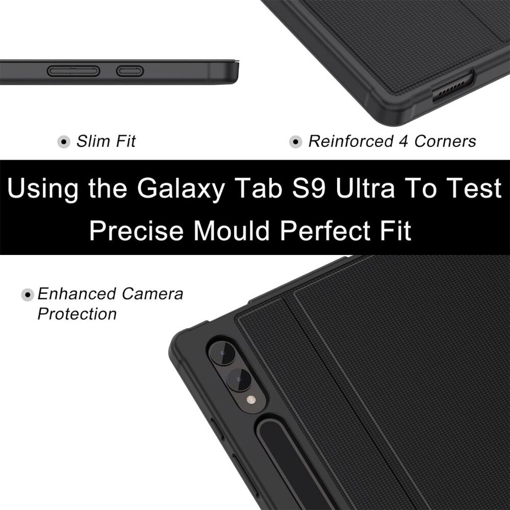 Case For Galaxy Tab S9 Ultra 2023 / S8 Ultra 2022 With S Pen Holder black - Picture 5 of 11